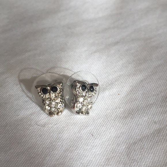 Owls SS & Crystal Earrings - Picture 1 of 2